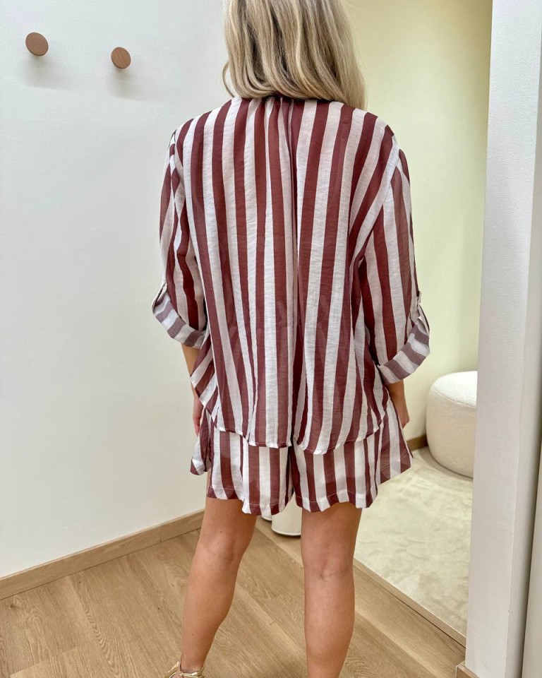 Camicia righe moro fascia ricamata Tensione In Shop Online Camicia righe moro fascia ricamata Tensione In