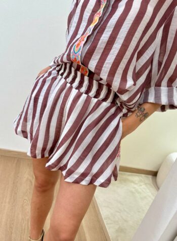 Shop Online Shorts righe moro fascia ricamata Tensione In
