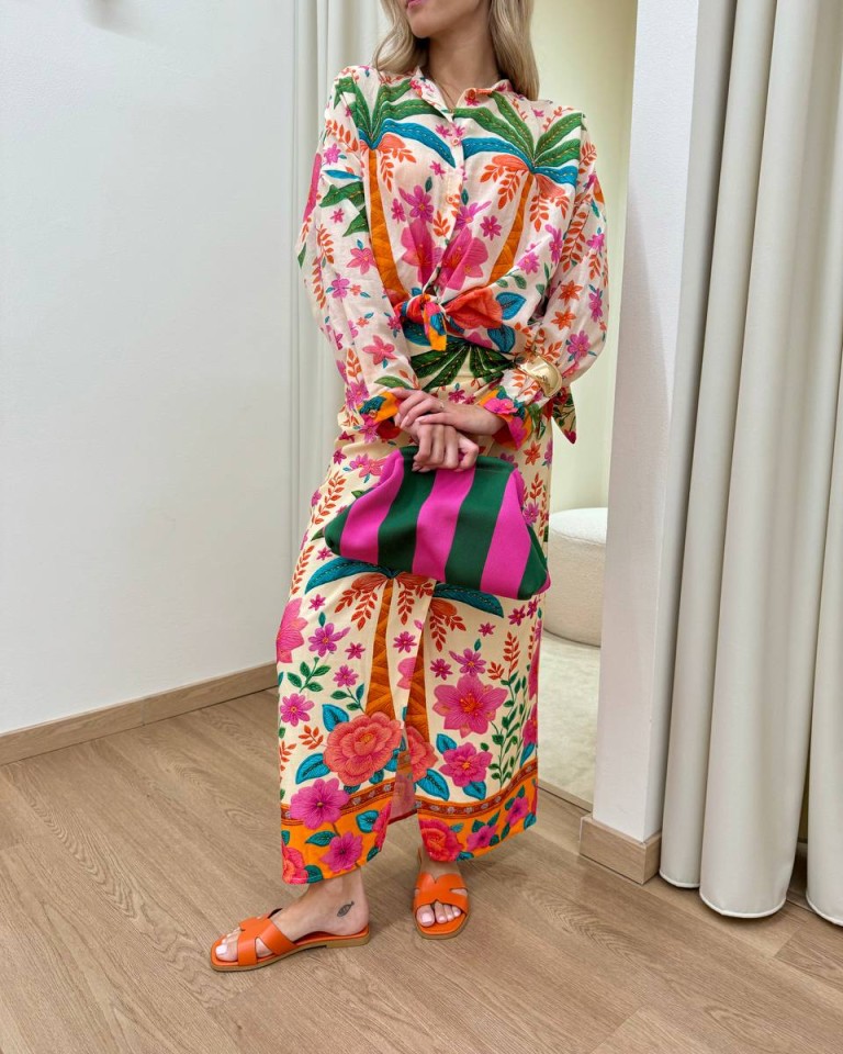 Gonna pareo cipria fantasia tropicale multicolor Tensione In Shop Online Gonna pareo cipria fantasia tropicale multicolor Tensione In