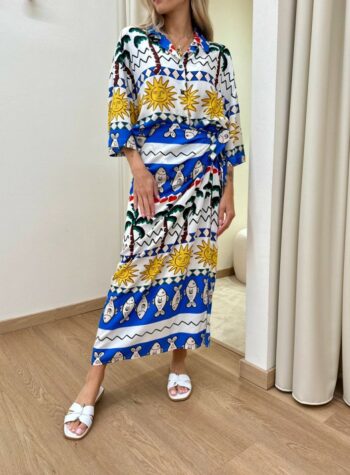 Shop Online Gonna pareo stampa pesci multicolor Tensione In