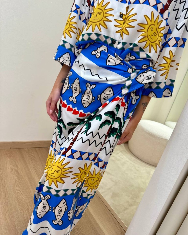 Gonna pareo stampa pesci multicolor Tensione In Shop Online Gonna pareo stampa pesci multicolor Tensione In