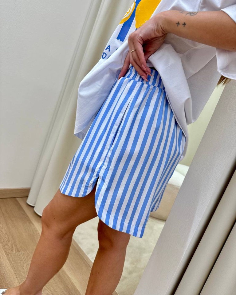 Completo t-shirt e shorts limoni celeste Tensione In Shop Online Completo t-shirt e shorts limoni celeste Tensione In