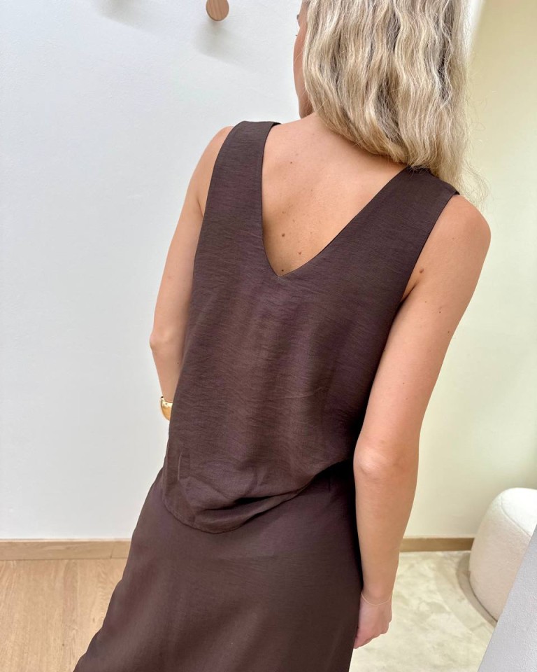 Top svasato scollo a V moro HaveOne Shop Online Top svasato scollo a V moro HaveOne