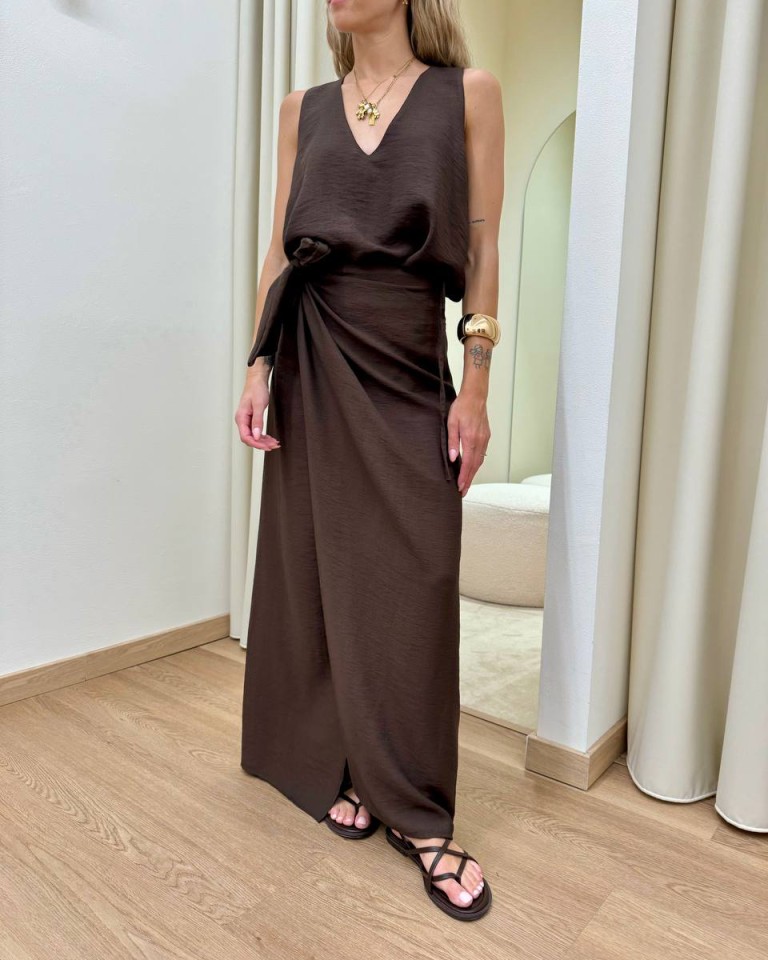 Top svasato scollo a V moro HaveOne Shop Online Top svasato scollo a V moro HaveOne