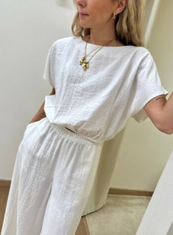 Shop Online Blusa arricciata avorio melange Susy Mix
