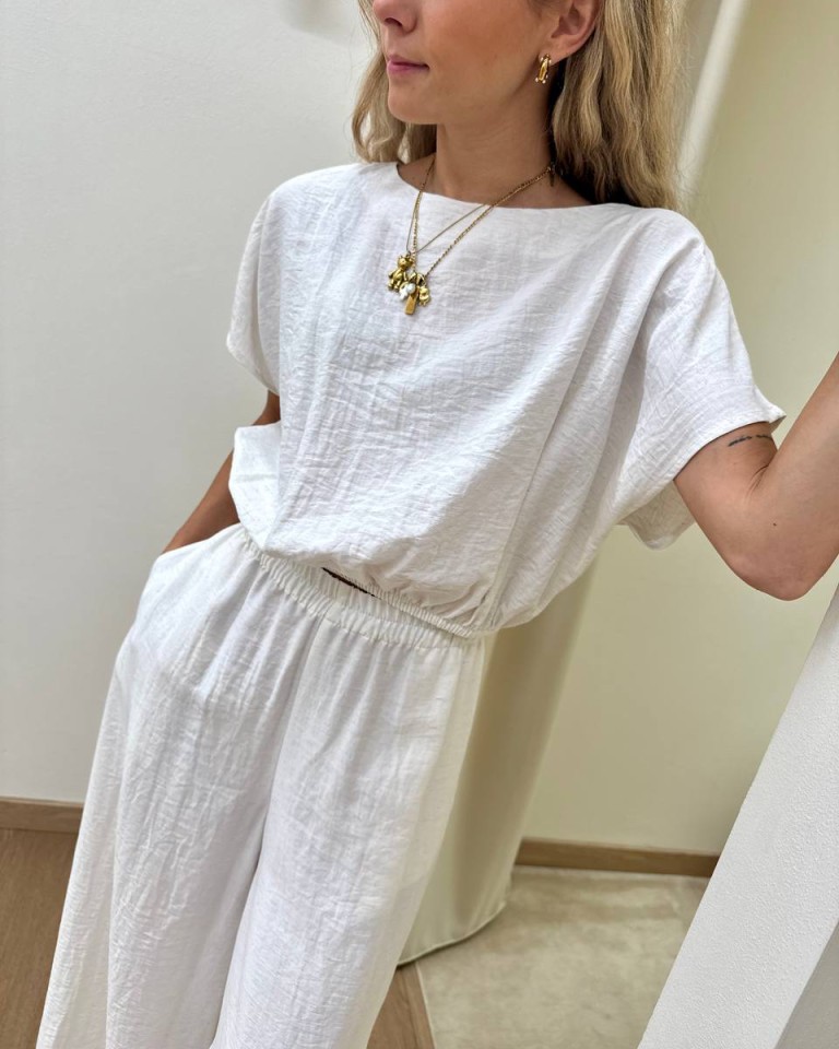 Blusa arricciata avorio melange Susy Mix Shop Online Blusa arricciata avorio melange Susy Mix