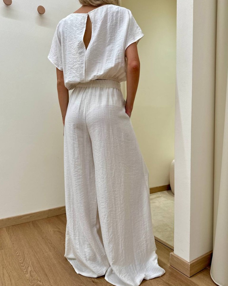 Pantalone ampio avorio melange Susy Mix Shop Online Pantalone ampio avorio melange Susy Mix