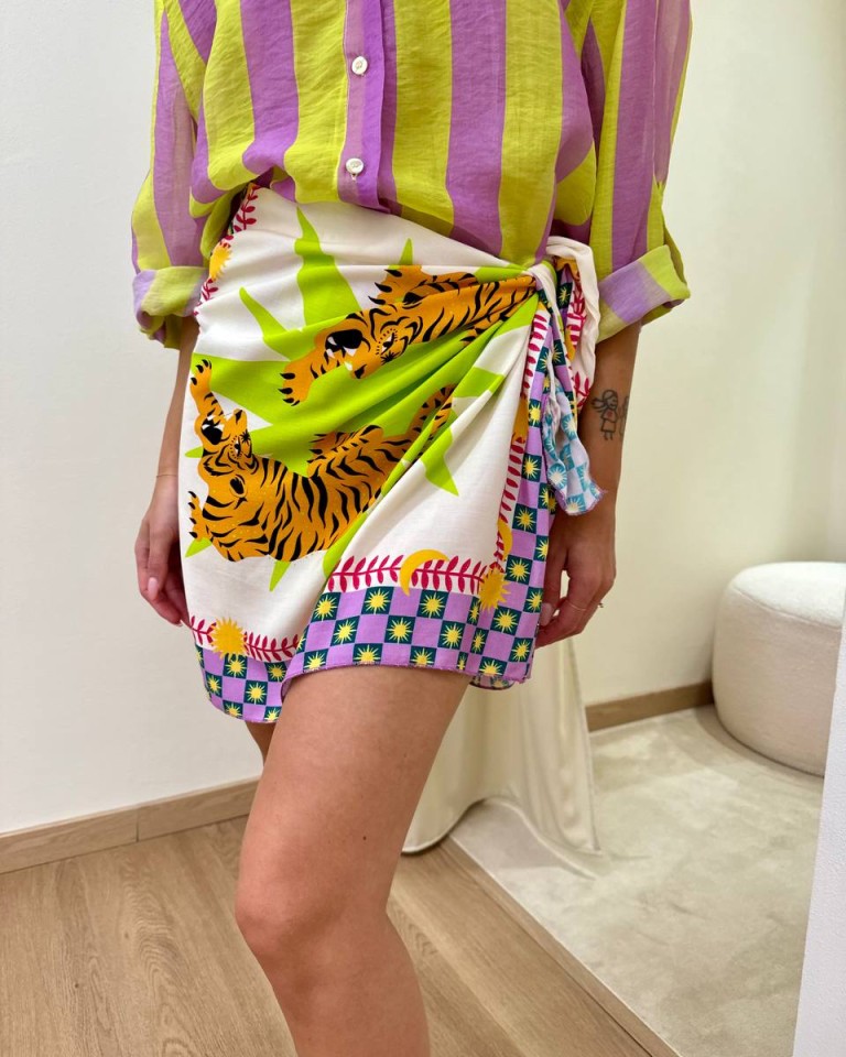 Gonna pareo stampa tigri verde lime HaveOne Shop Online Gonna pareo stampa tigri verde lime HaveOne