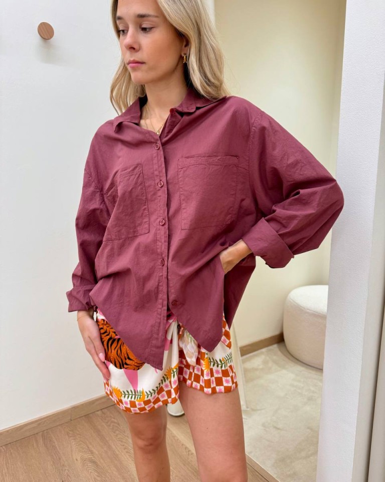 Camicia over in cotone leggero india HaveOne Shop Online Camicia over in cotone leggero india HaveOne