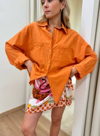 Shop Online Camicia over in cotone leggero papaya HaveOne