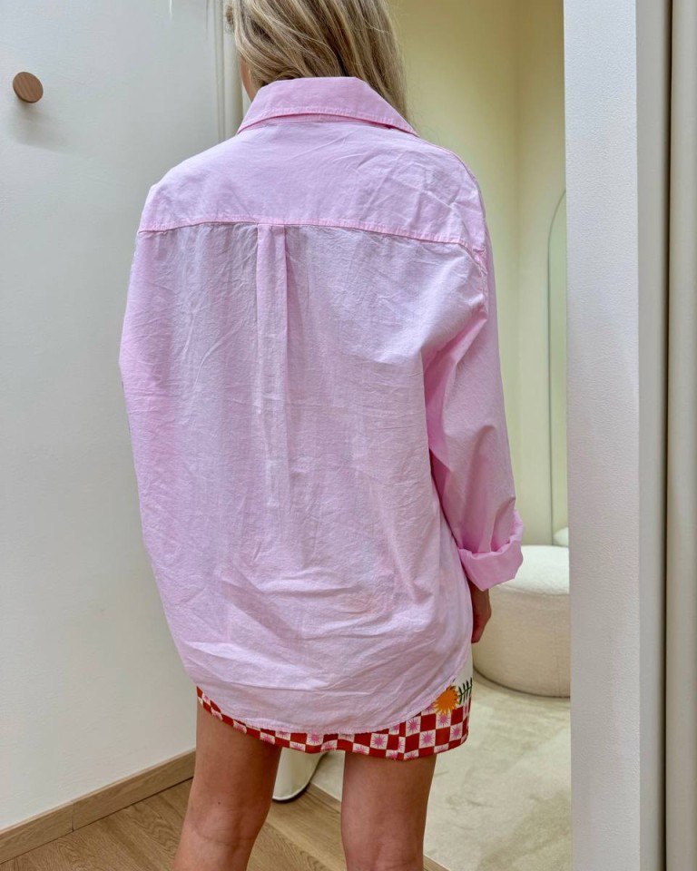 Camicia over in cotone leggero rosa HaveOne Shop Online Camicia over in cotone leggero rosa HaveOne