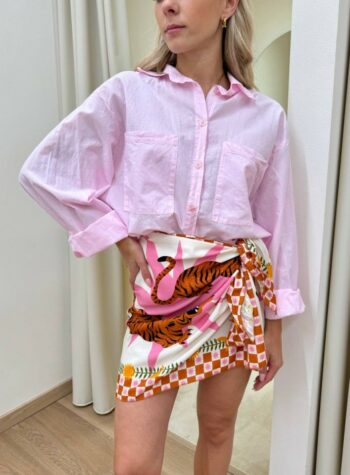 Shop Online Camicia over in cotone leggero rosa HaveOne