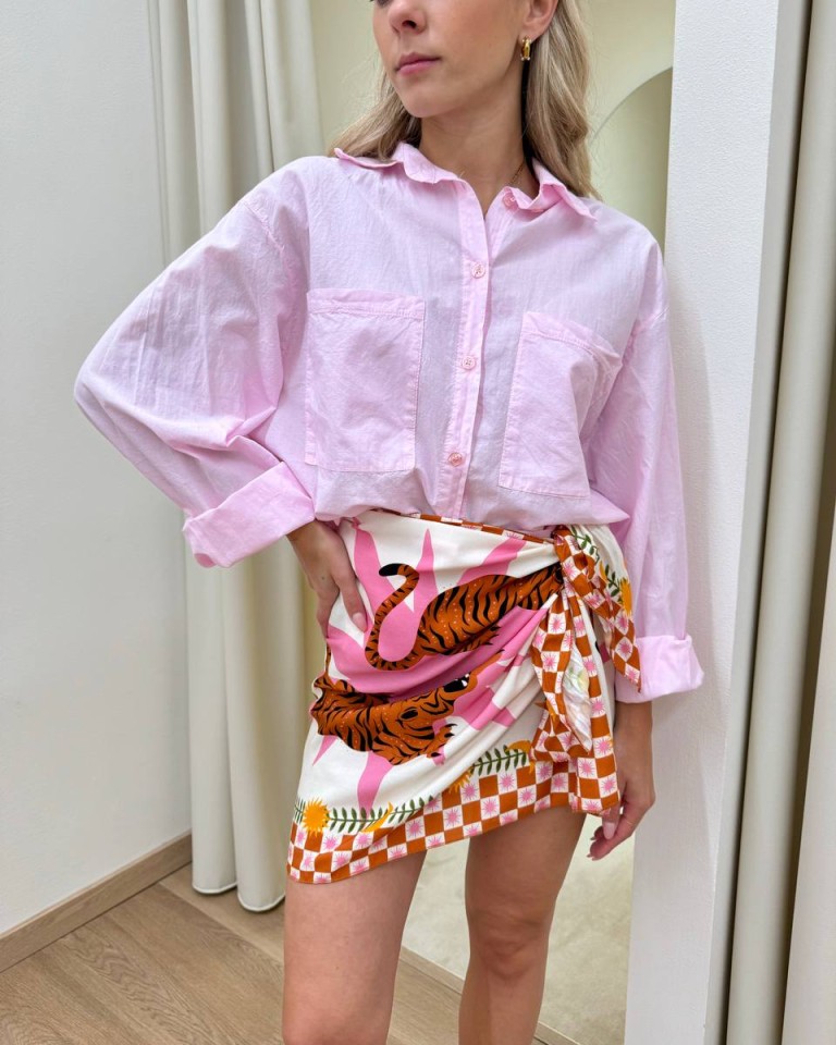 Camicia over in cotone leggero rosa HaveOne Shop Online Camicia over in cotone leggero rosa HaveOne