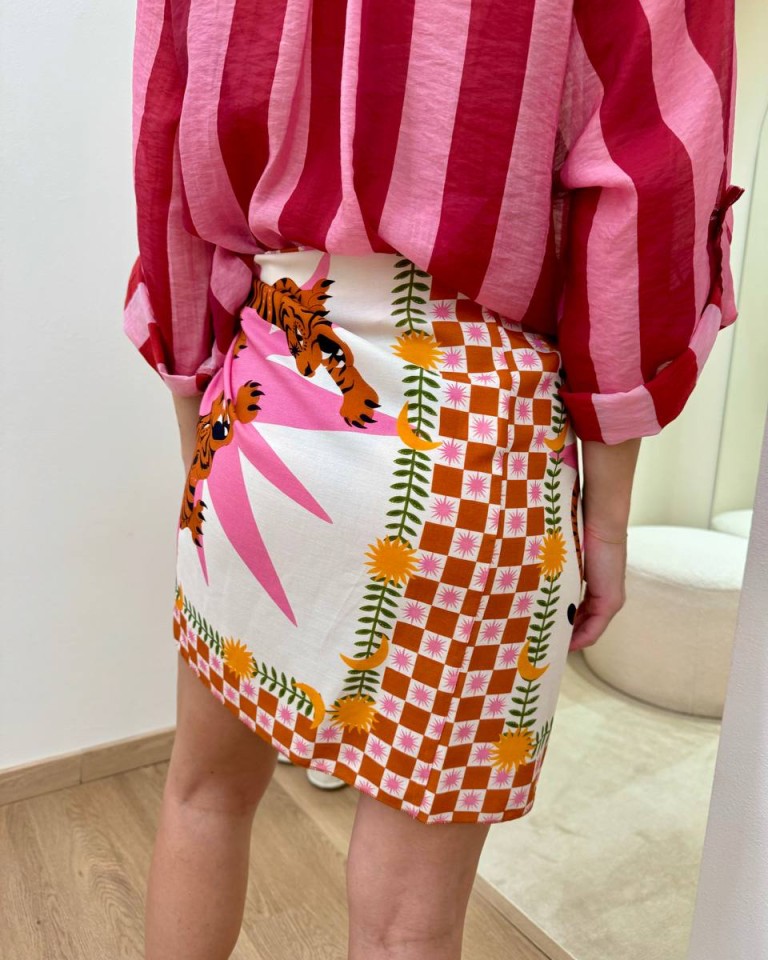 Gonna pareo stampa tigri fucsia HaveOne Shop Online Gonna pareo stampa tigri fucsia HaveOne
