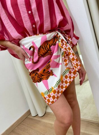 Shop Online Gonna pareo stampa tigri fucsia HaveOne