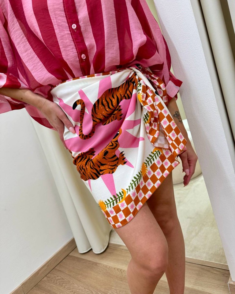 Gonna pareo stampa tigri fucsia HaveOne Shop Online Gonna pareo stampa tigri fucsia HaveOne