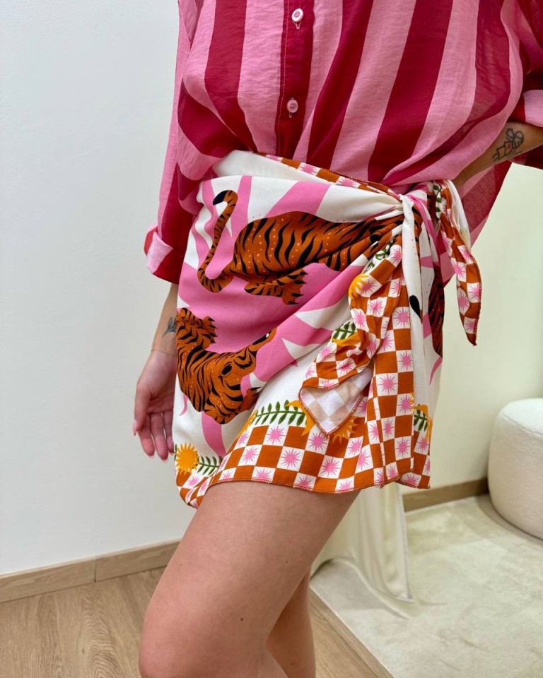 Gonna pareo stampa tigri fucsia HaveOne Shop Online Gonna pareo stampa tigri fucsia HaveOne