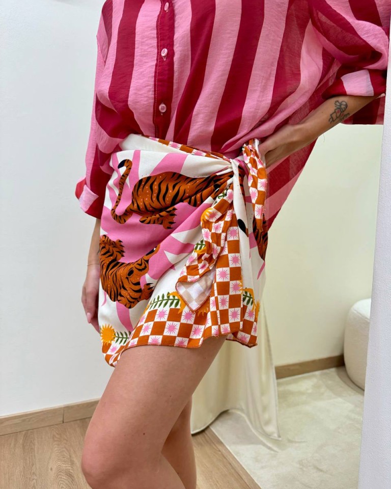 Gonna pareo stampa tigri fucsia HaveOne Shop Online Gonna pareo stampa tigri fucsia HaveOne