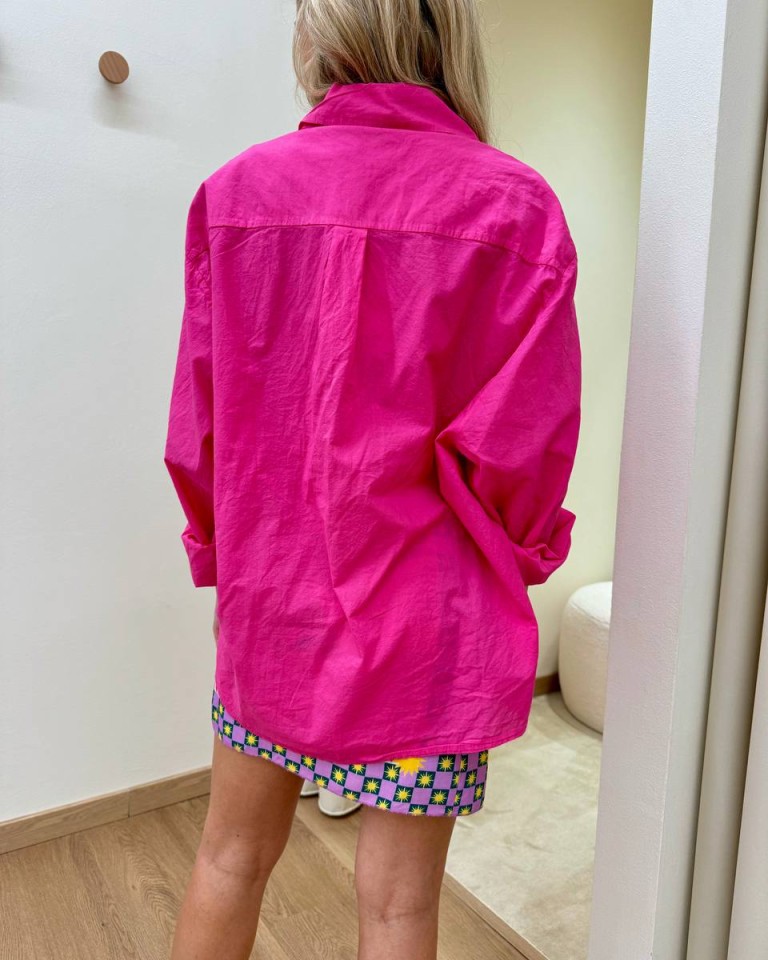 Camicia over in cotone leggero fucsia HaveOne Shop Online Camicia over in cotone leggero fucsia HaveOne