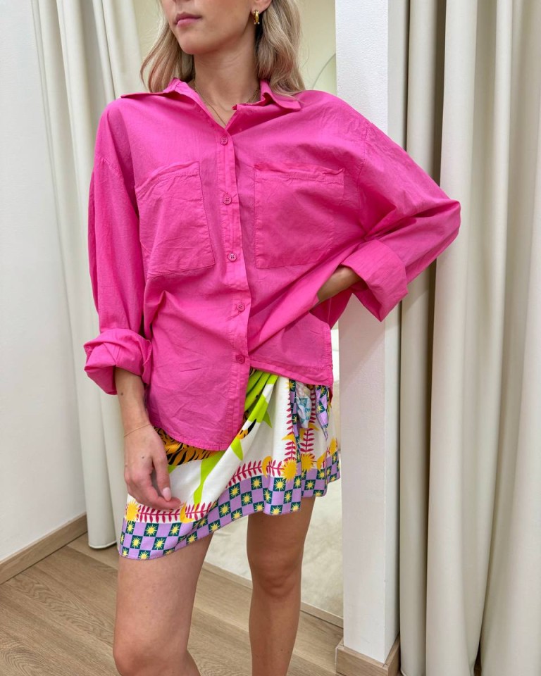 Camicia over in cotone leggero fucsia HaveOne Shop Online Camicia over in cotone leggero fucsia HaveOne