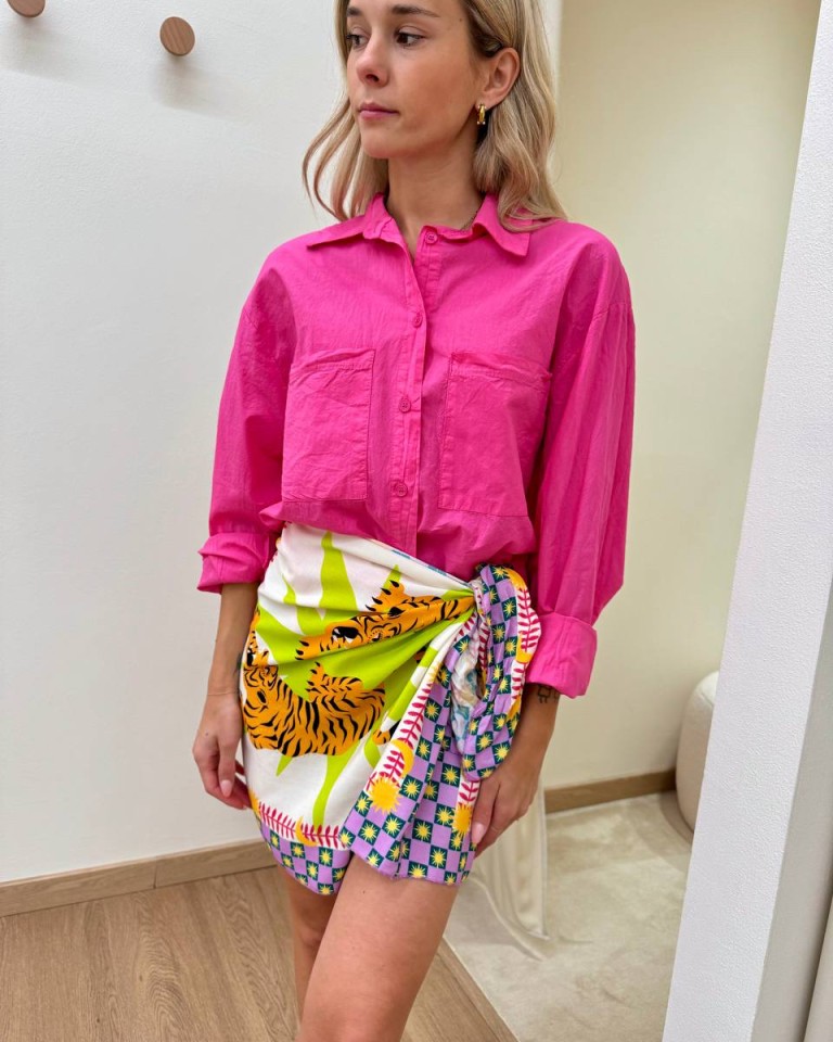Camicia over in cotone leggero fucsia HaveOne Shop Online Camicia over in cotone leggero fucsia HaveOne
