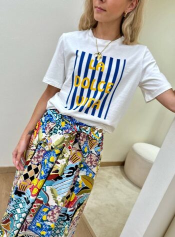 Shop Online T-shirt regular panna stampa "La dolce vita" Souvenir