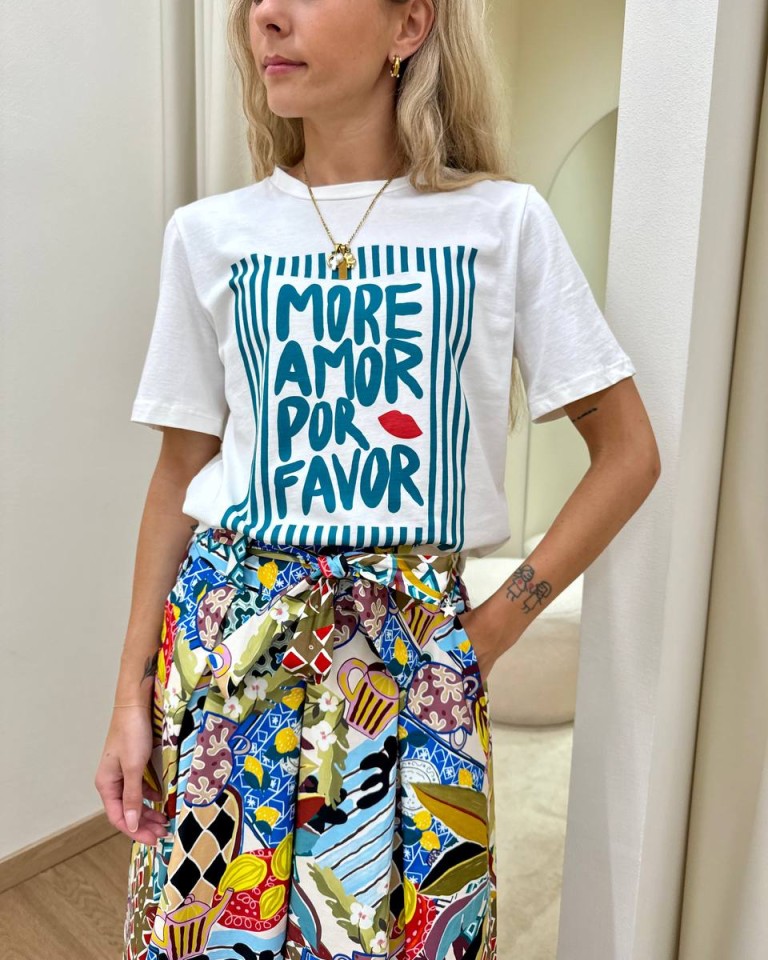 T-shirt regular panna stampa "More Amor.." Souvenir Shop Online T-shirt regular panna stampa "More Amor.." Souvenir