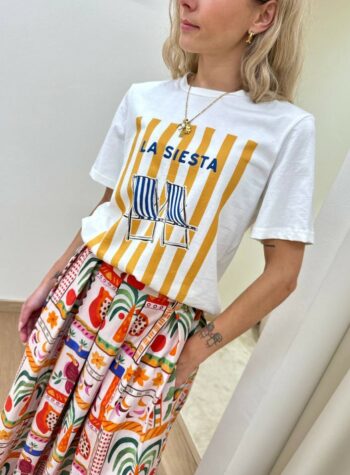 Shop Online T-shirt regular panna stampa "La Siesta" Souvenir