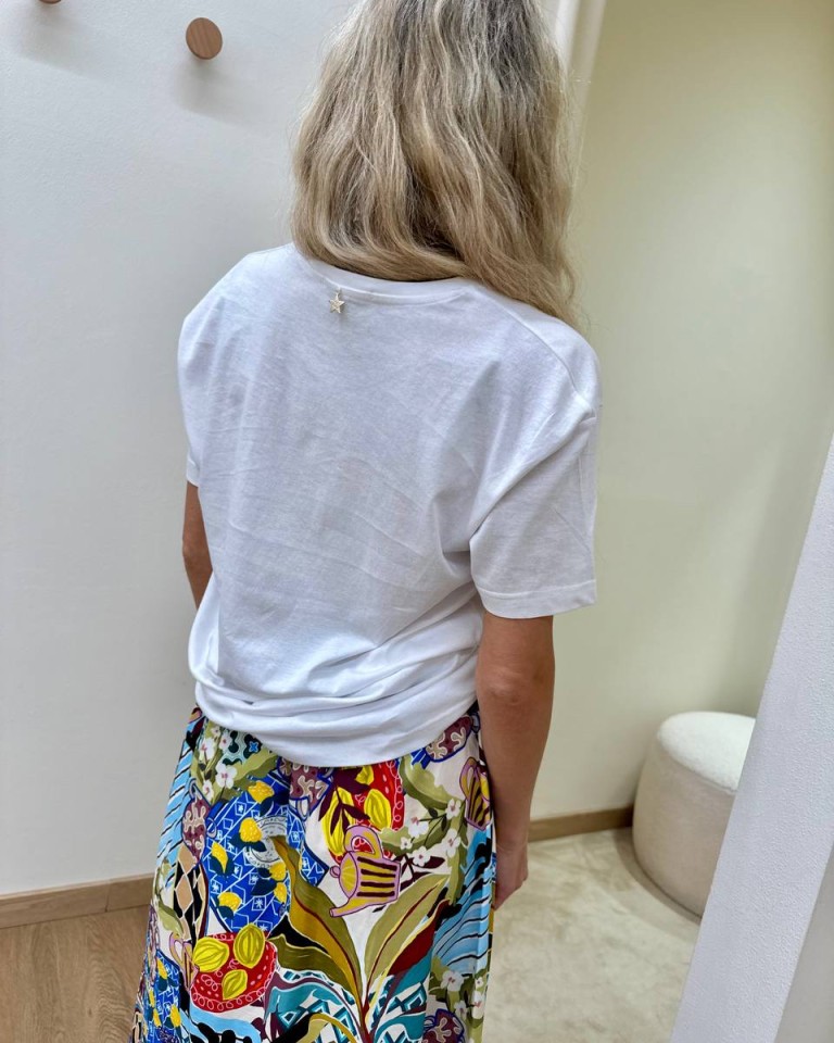 T-shirt over bianca stampa "les sardines" Souvenir Shop Online T-shirt over bianca stampa "les sardines" Souvenir