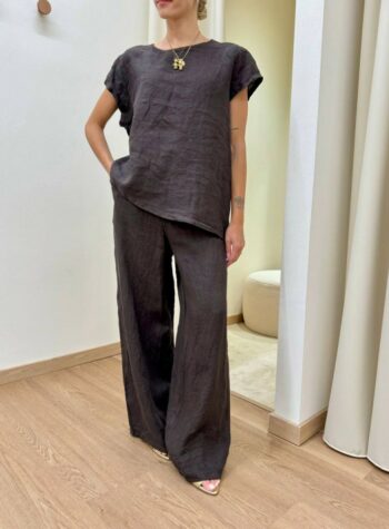 Shop Online Completo pantalone e blusa asimmetrica moro Susy Mix