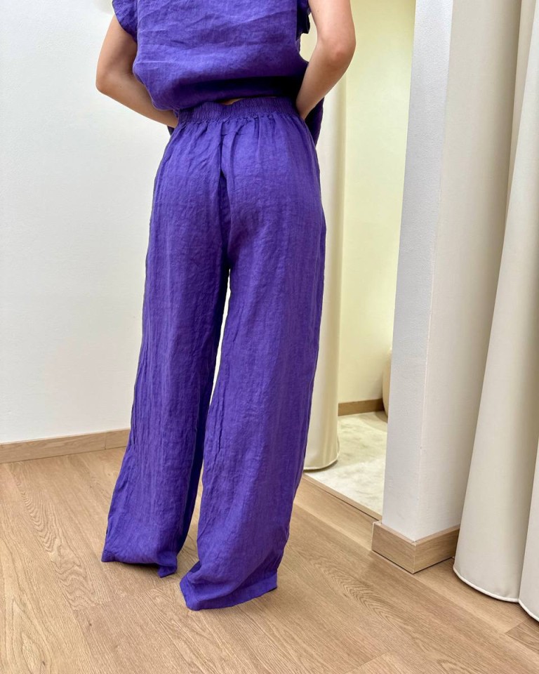Completo pantalone e blusa asimmetrica viola Susy Mix Shop Online Completo pantalone e blusa asimmetrica viola Susy Mix