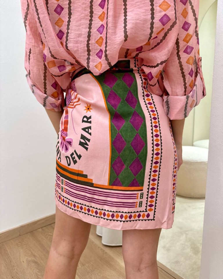 Gonna pareo rosa e verde aragosta HaveOne Shop Online Gonna pareo rosa e verde aragosta HaveOne