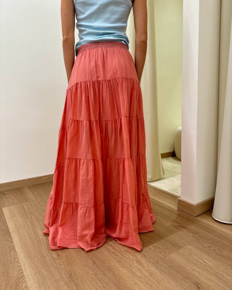 Gonna lunga balze salmone Souvenir Shop Online Gonna lunga balze salmone Souvenir