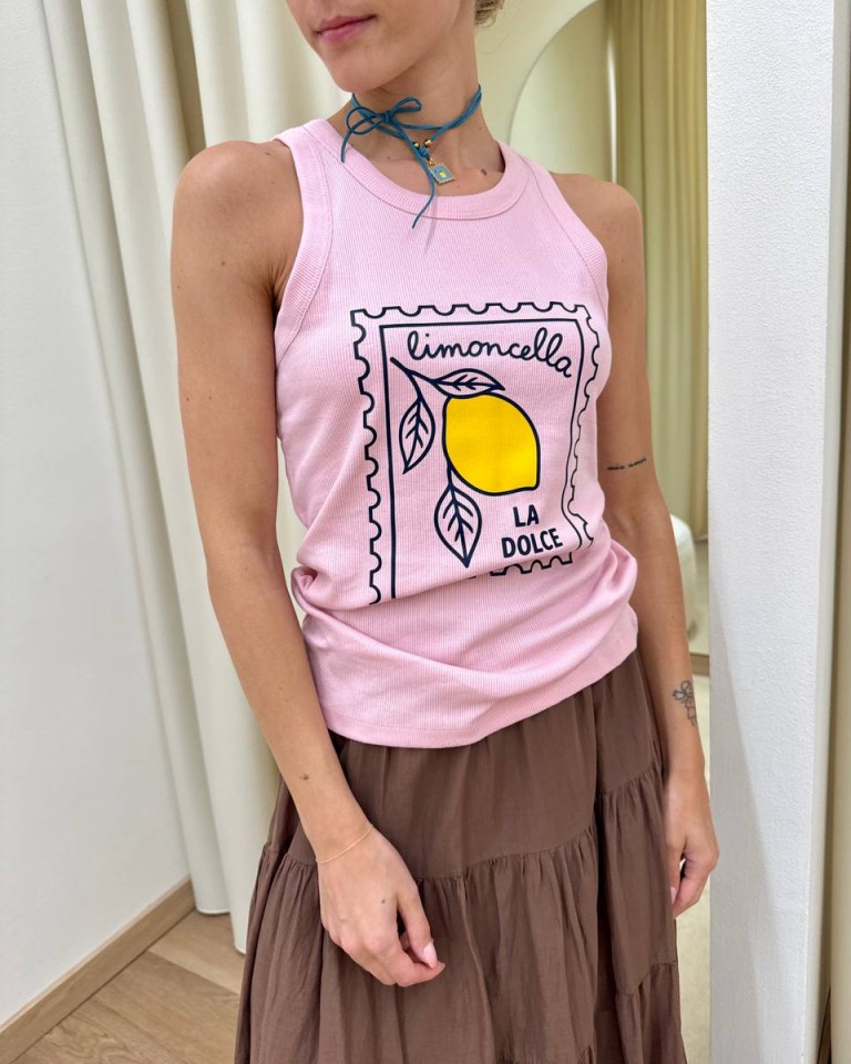 Canotta costine "limoncella" rosa Souvenir Shop Online Canotta costine "limoncella" rosa Souvenir
