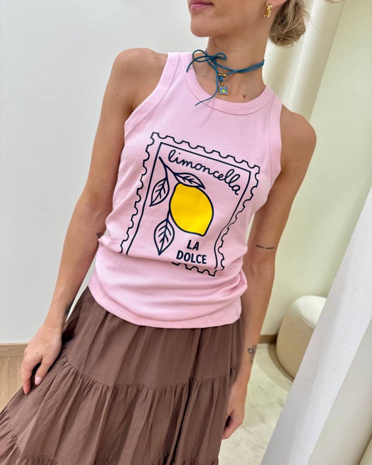 Canotta costine "limoncella" rosa Souvenir Shop Online Canotta costine "limoncella" rosa Souvenir