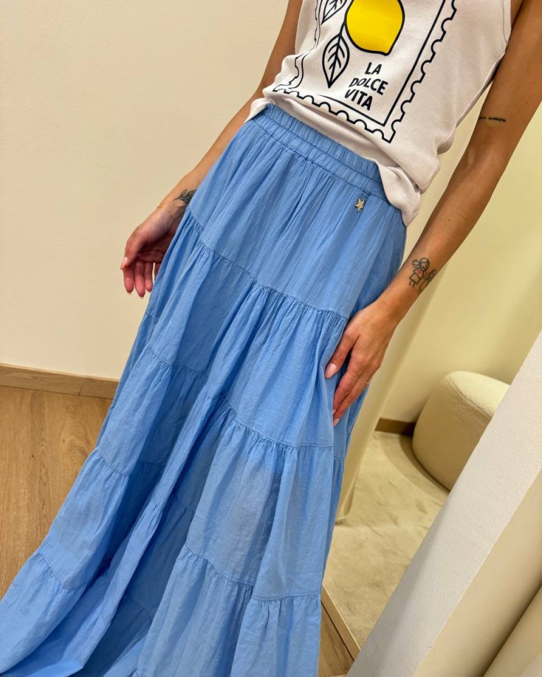 Gonna lunga balze azzurra Souvenir Shop Online Gonna lunga balze azzurra Souvenir