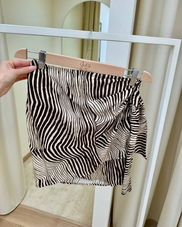 Minigonna pareo zebrata burro e moro Vicolo Shop Online Minigonna pareo zebrata burro e moro Vicolo