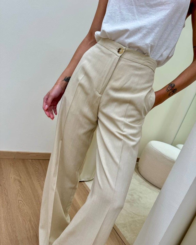 Pantalone dritto beige Vicolo Shop Online Pantalone dritto beige Vicolo