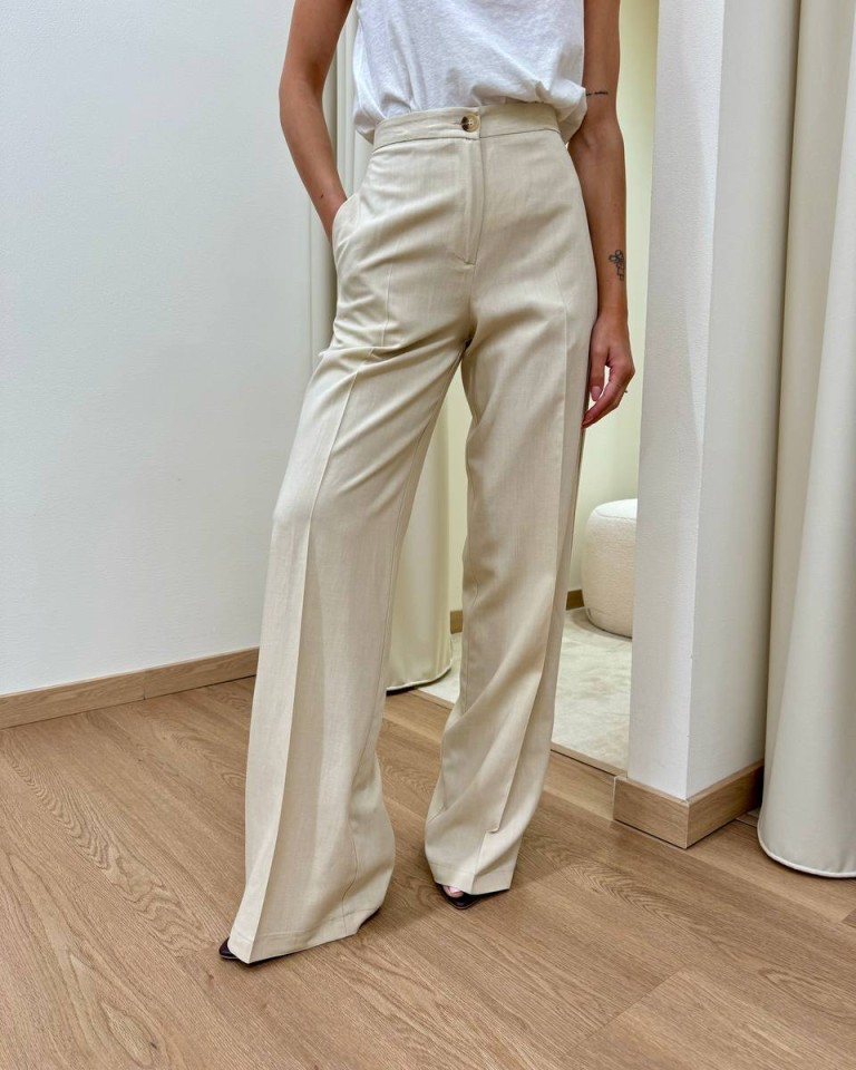Pantalone dritto beige Vicolo Shop Online Pantalone dritto beige Vicolo