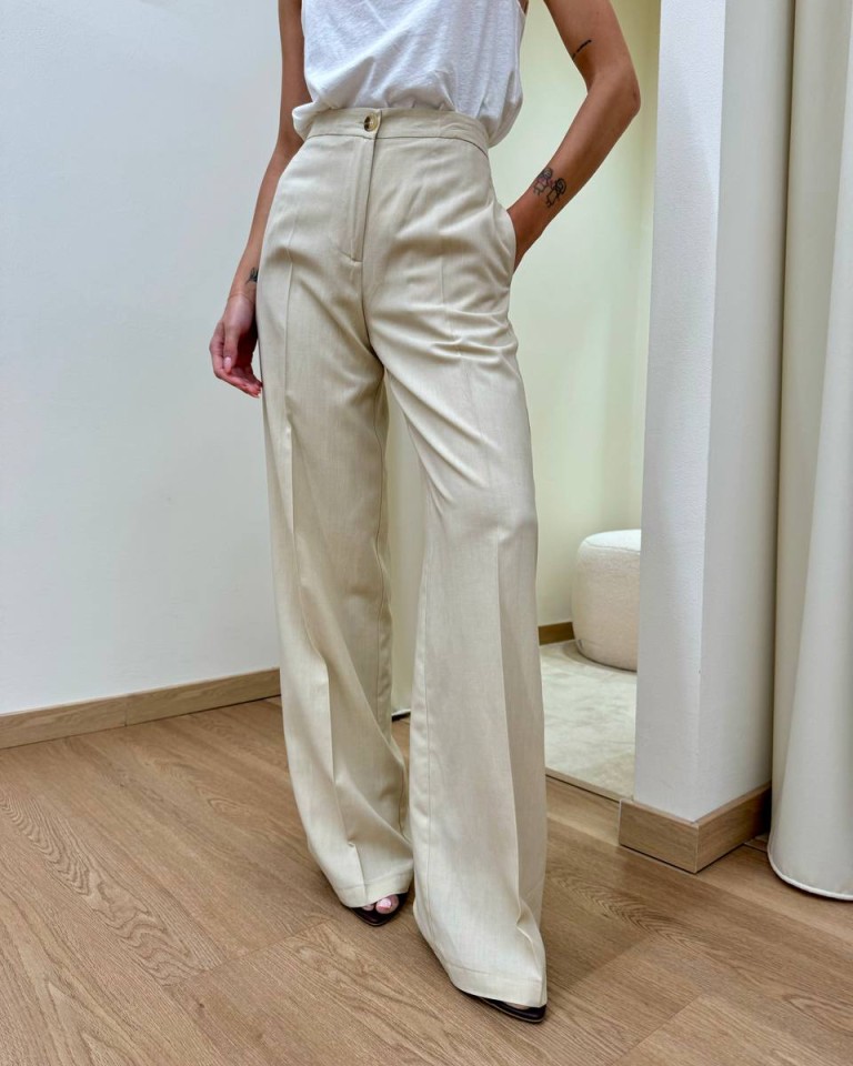 Pantalone dritto beige Vicolo Shop Online Pantalone dritto beige Vicolo