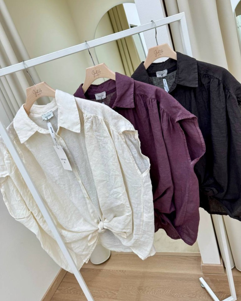 Camicia lino smanicata fico Susy Mix Shop Online Camicia lino smanicata fico Susy Mix