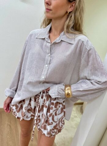 Shop Online Camicia over bianca a righe moro HaveOne