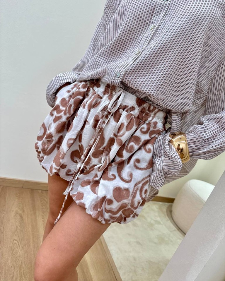 Short palloncino bianco fantasia floreale cioccolato HaveOne Shop Online Short palloncino bianco fantasia floreale cioccolato HaveOne