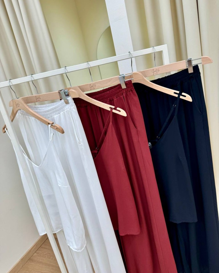 Pantalone in viscosa con tasche bordeaux HaveOne Shop Online Pantalone in viscosa con tasche bordeaux HaveOne