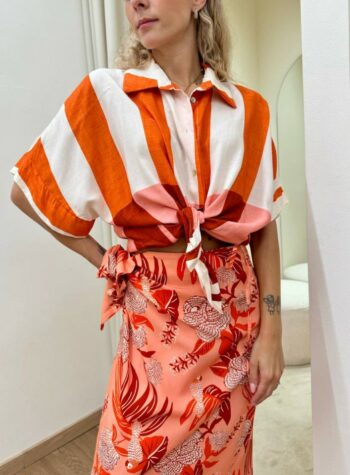 Shop Online Camicia Miami righe arancio e rosa HaveOne