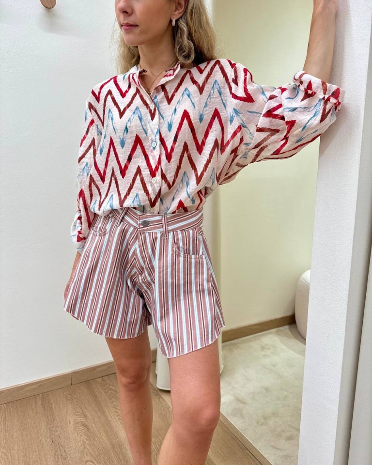 Camicia coreana burro fantasia zig zag HaveOne Shop Online Camicia coreana burro fantasia zig zag HaveOne