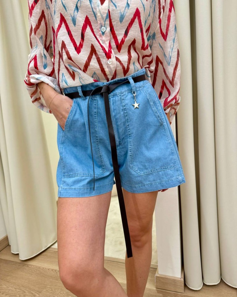 Short denim morbido con cintura susy Mix Shop Online Short denim morbido con cintura susy Mix