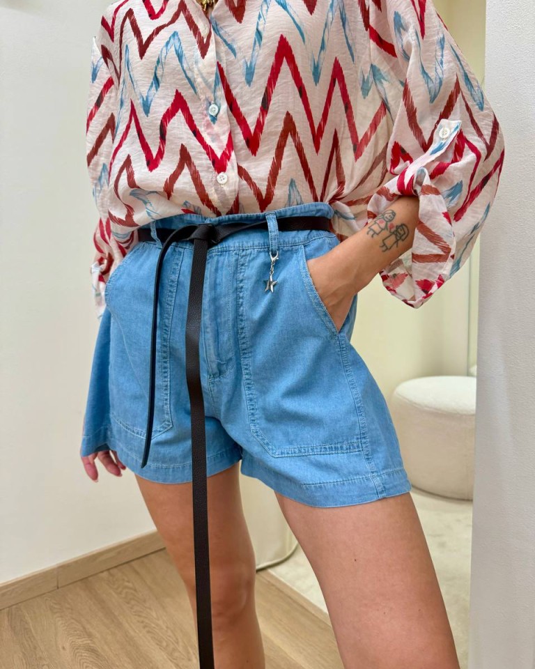 Short denim morbido con cintura susy Mix Shop Online Short denim morbido con cintura susy Mix