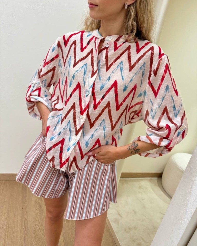 Camicia coreana burro fantasia zig zag HaveOne Shop Online Camicia coreana burro fantasia zig zag HaveOne