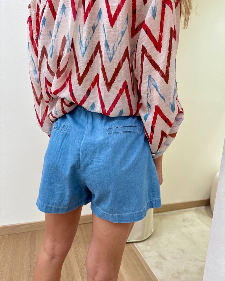 Short denim morbido con cintura susy Mix Shop Online Short denim morbido con cintura susy Mix